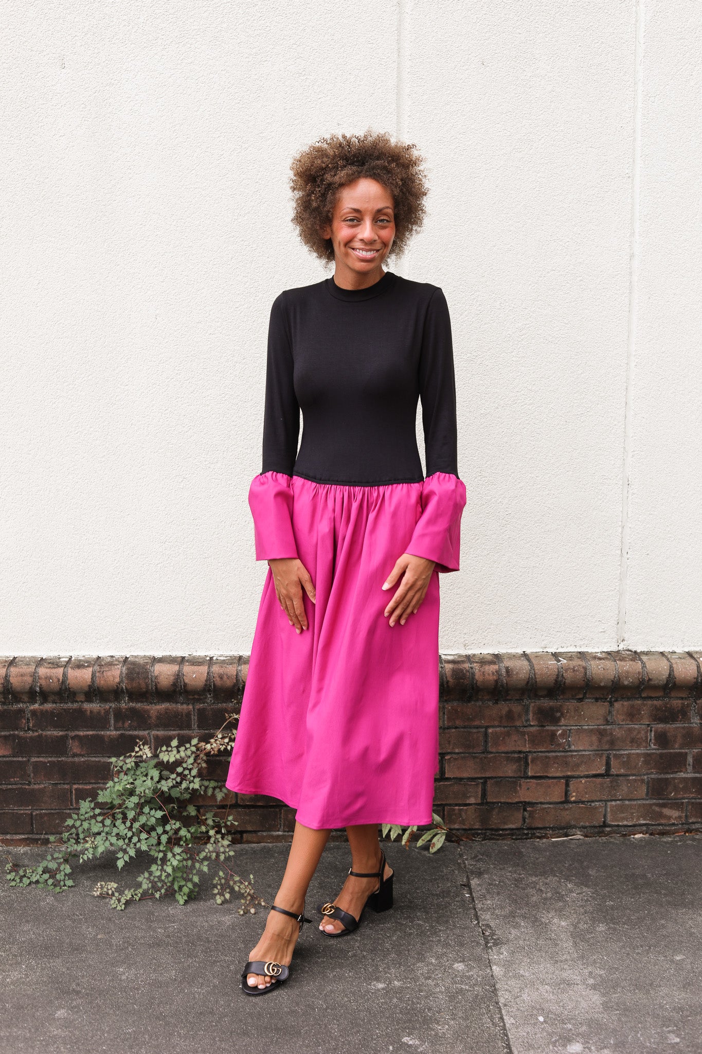 Fuchsia Black Dress S
