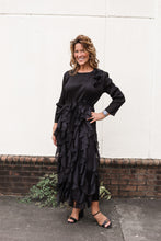 Load image into Gallery viewer, Seraphina Black Silky Pleated Dress
