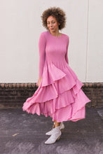 Load image into Gallery viewer, Silky Pleated Ruffle Dress
