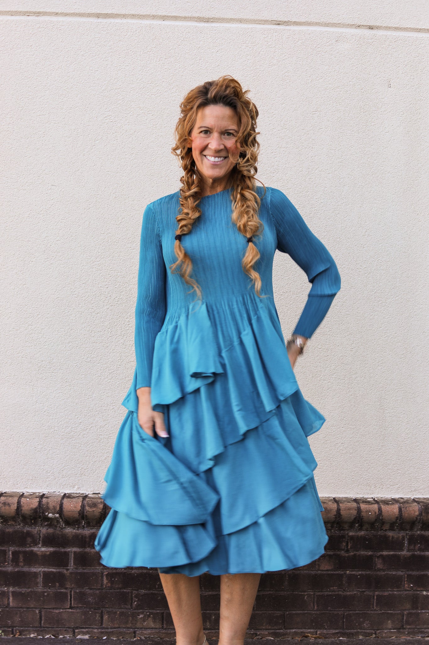 dress pleated ruffle Silky Pleated Ruffle Dress – ARINAE