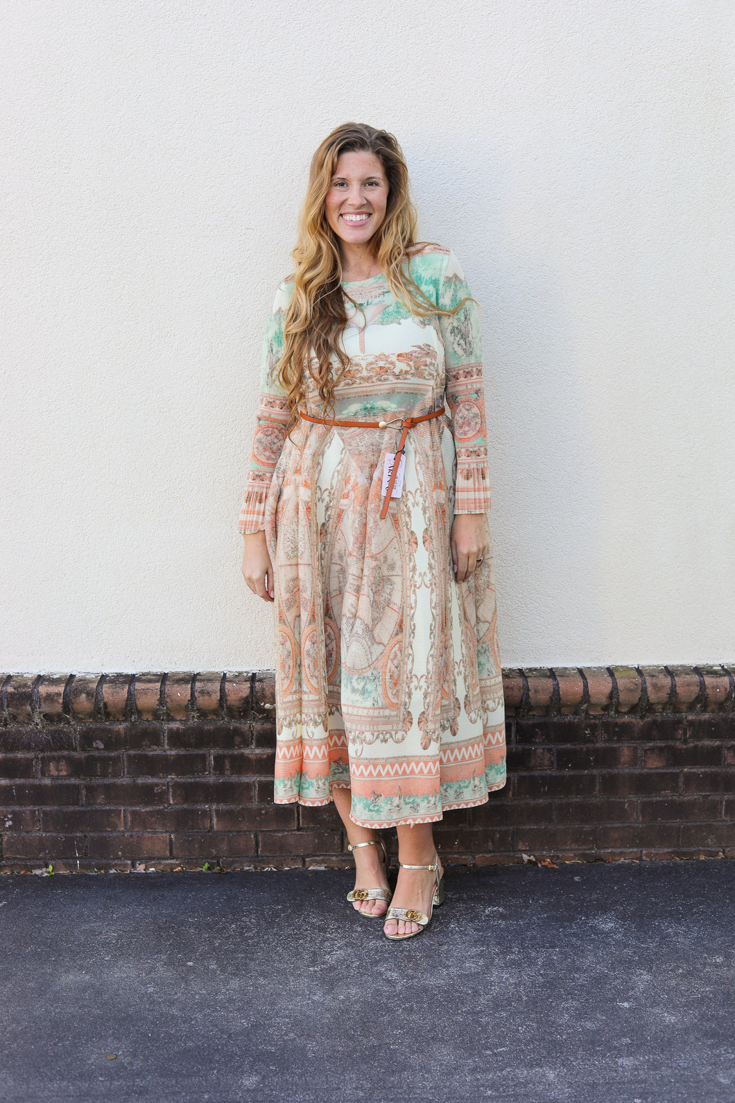 Autumn Silky Pleated Dress