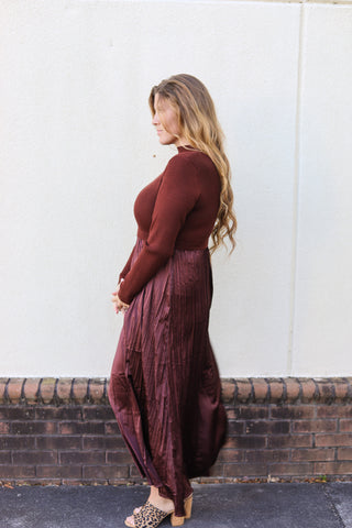 Cocoa Mixed Media Hybrid Dress
