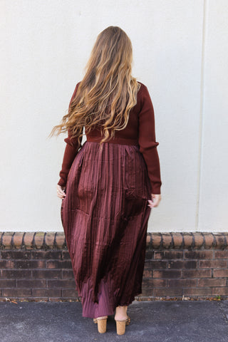 Cocoa Mixed Media Hybrid Dress