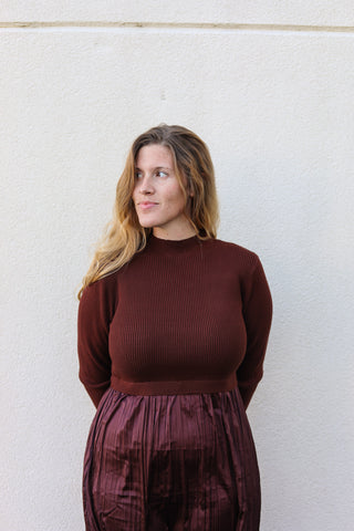 Cocoa Mixed Media Hybrid Dress