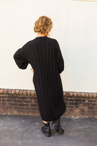 Black Cable Sweater Dress