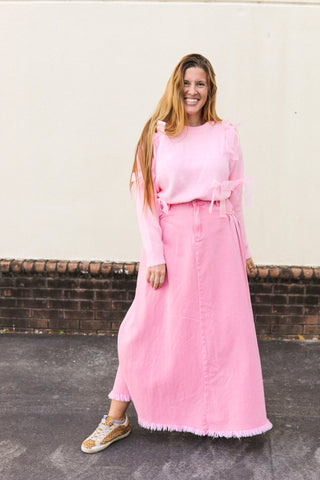 Pink Bows Sweater Top
