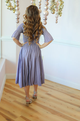 Elise Silky Pleated Dress