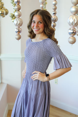 Elise Silky Pleated Dress