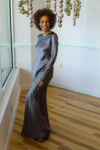 Celeste Silver Maxi Dress