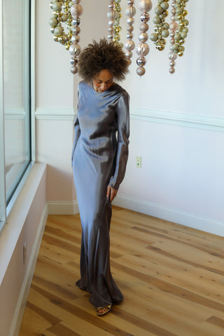 Celeste Silver Maxi Dress