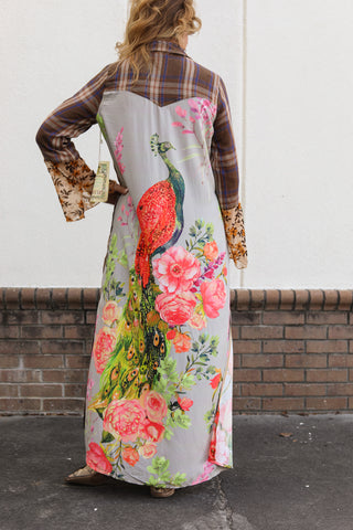 Anna Brown Plaid Duster Dress