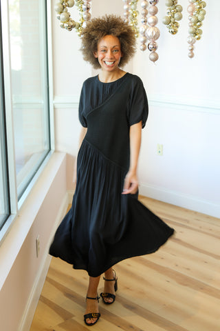 Lila Silky Pleated Dress