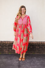 Load image into Gallery viewer, Red Tiger Boho Dress
