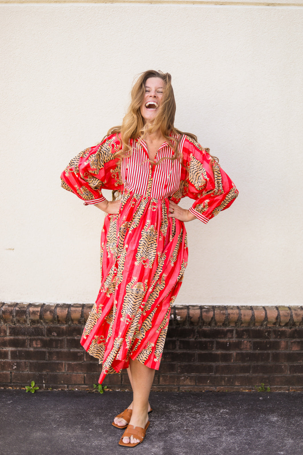 Red Tiger Boho Dress