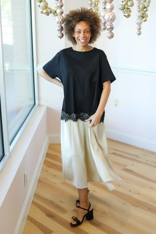 Black Silk Tee Dress