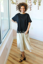 Load image into Gallery viewer, Black Cream Silk Dress
