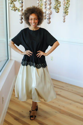 Black Silk Tee Dress