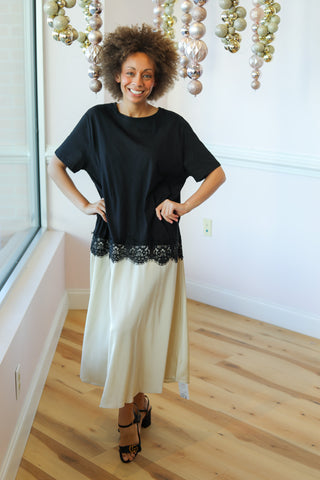 Black Silk Tee Dress