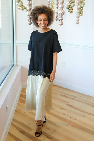 Black Silk Tee Dress