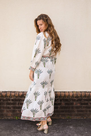 Capri Palm Linen Dress