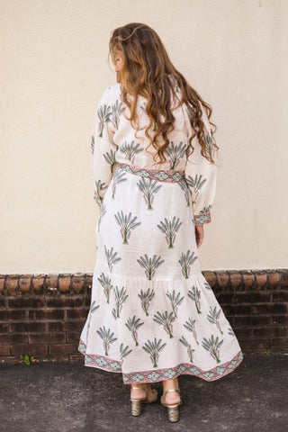 Capri Palm Linen Dress