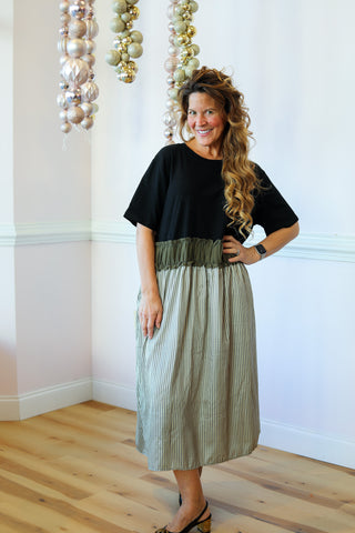 Marlowe Black Pinstripe Dress