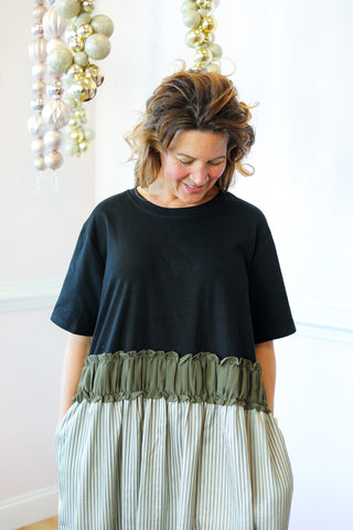 Marlowe Black Pinstripe Dress