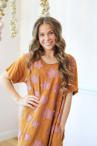 Star Patch T-Shirt Dress