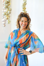 Load image into Gallery viewer, Blue Rust Pleated Dress
