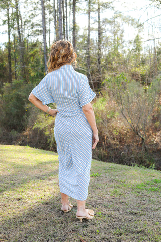Tabitha Ruched Stripe Dress