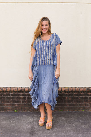 Gathered Together Denim Dress