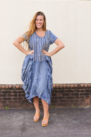 Gathered Together Denim Dress
