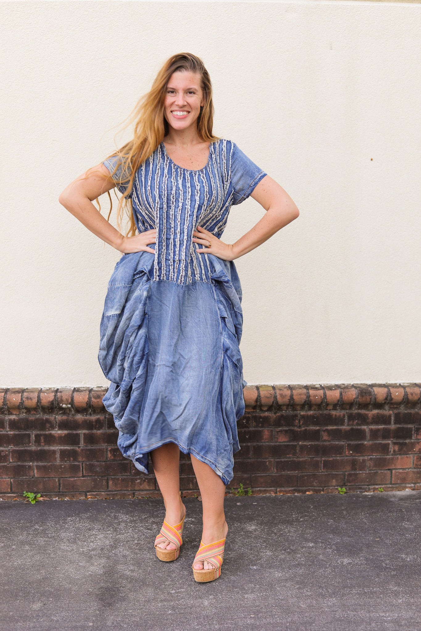 Gathered Together Denim Dress S/M Gathered Together Denim Dress S/M