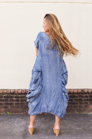 Gathered Together Denim Dress