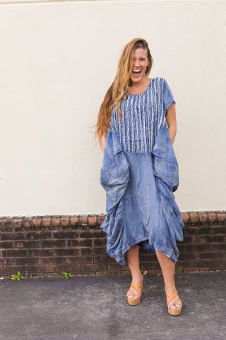 Gathered Together Denim Dress