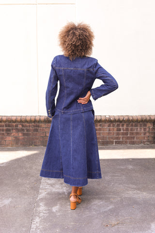 Denim Jacket Skirt Set