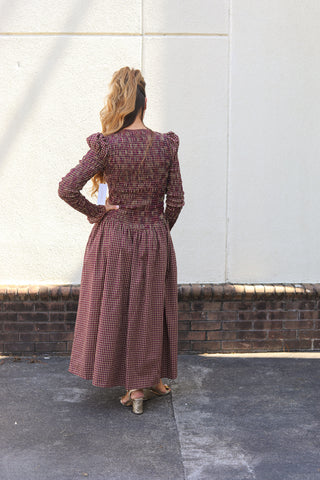 Cara Smocked Gingham Dress