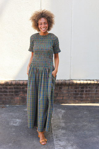 Beatrix Smocked Plaid Dress