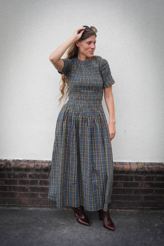 Beatrix Smocked Plaid Dress
