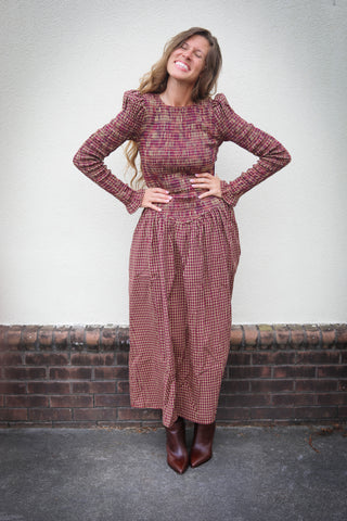 Cara Smocked Gingham Dress