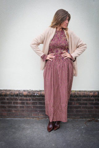 Cara Smocked Gingham Dress
