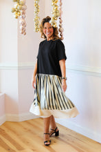 Load image into Gallery viewer, Monroe Black Stripe Silk Dress
