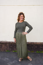 Load image into Gallery viewer, Olive Green Mixed Media Dress
