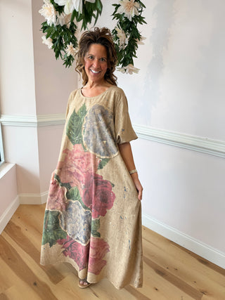 Linen Rose Dress
