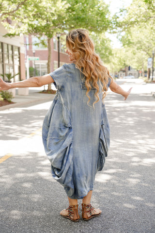 Gathered Together Denim Dress