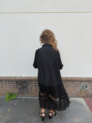 Silky Pleated Tulle Dress