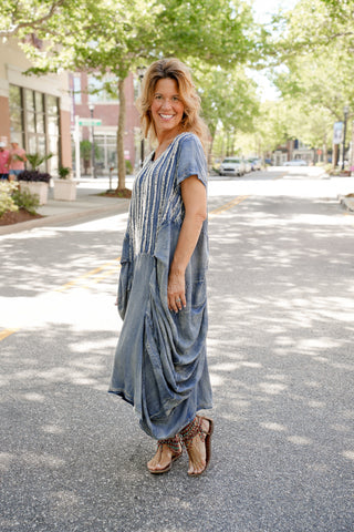 Gathered Together Denim Dress