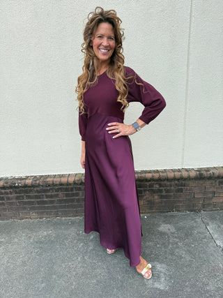 Merlot Silk Dress