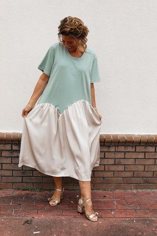 Mint Tee Satin Dress