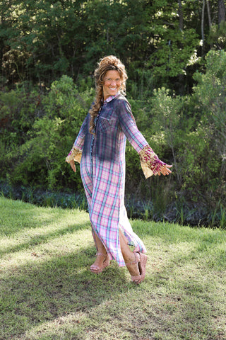 Kaitlin Plaid Chiffon Dress